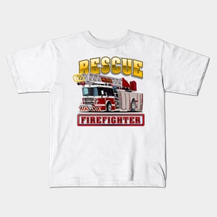 Cartoon Fire Truck Kids T-Shirt